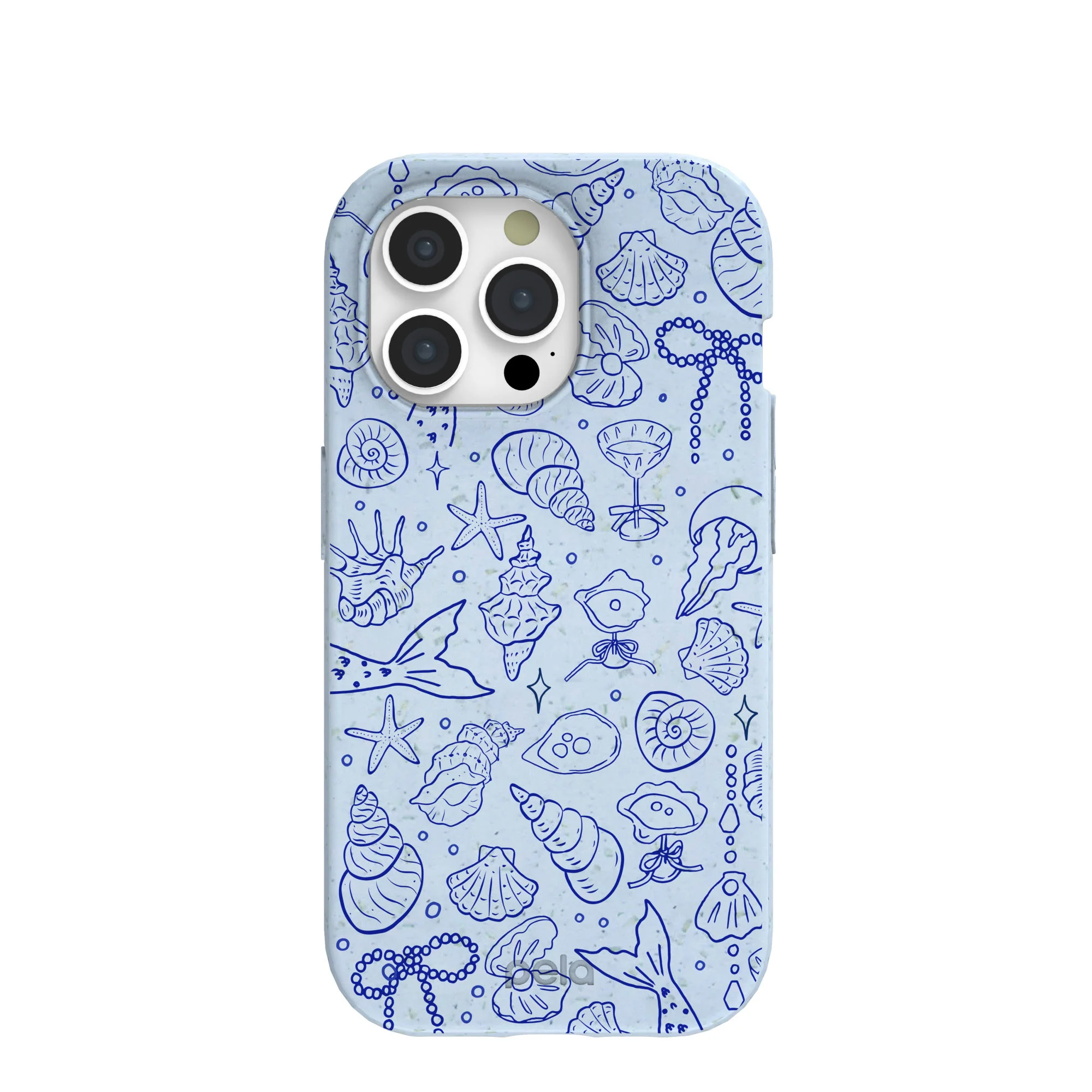 Powder Blue Ocean Charms iPhone 15 Pro Case