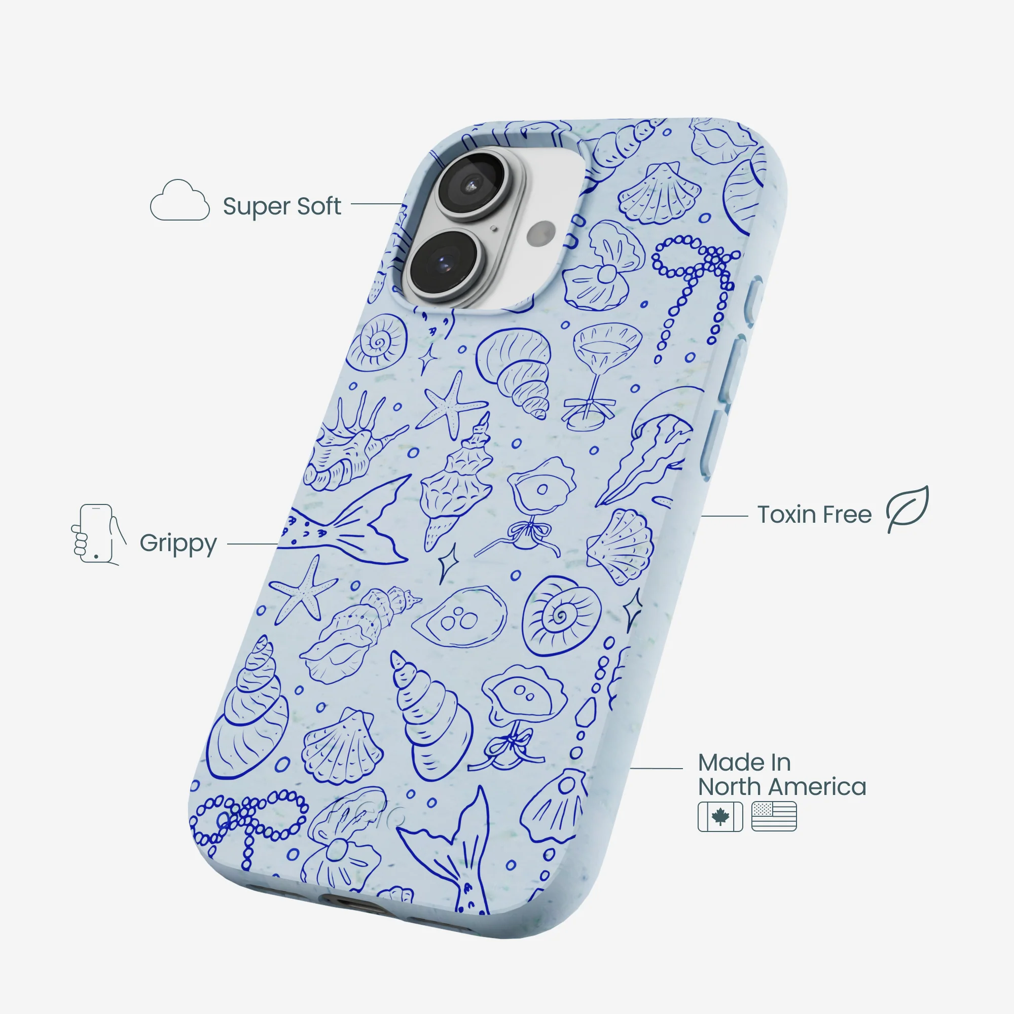 Powder Blue Ocean Charms iPhone 17 Case - Image 4