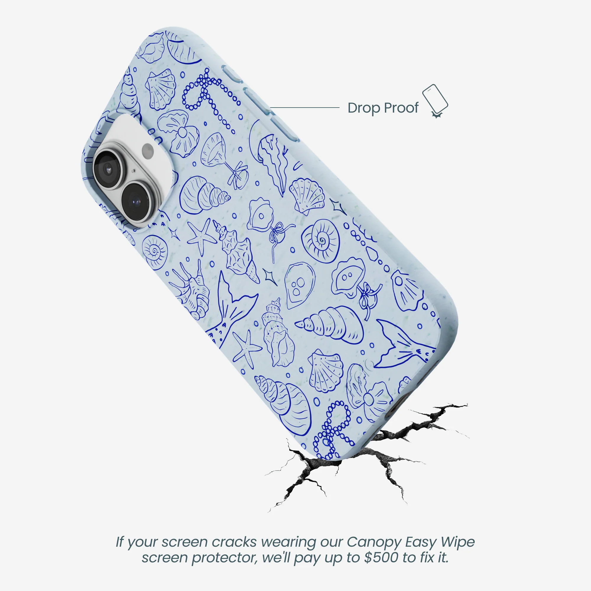 Powder Blue Ocean Charms iPhone 17 Case - Image 5