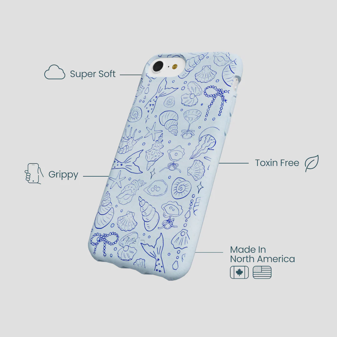 Powder Blue Ocean Charms iPhone 6/6s/7/8/SE Case - Image 4