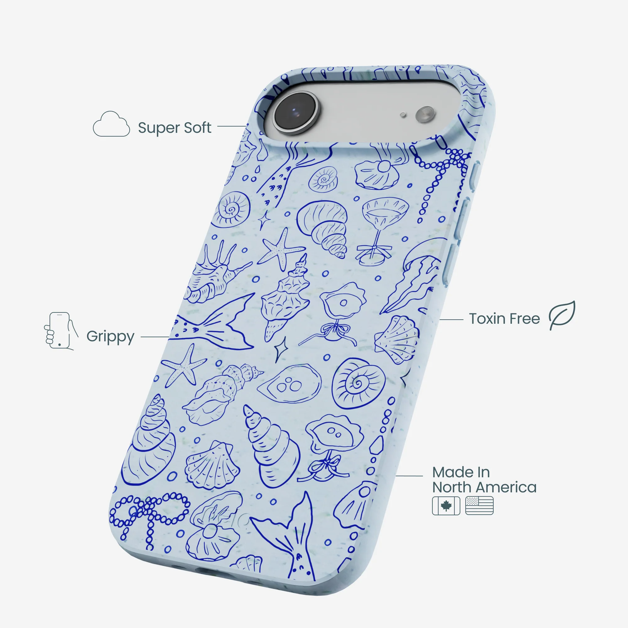 Powder Blue Ocean Charms iPhone Air Case - Image 4