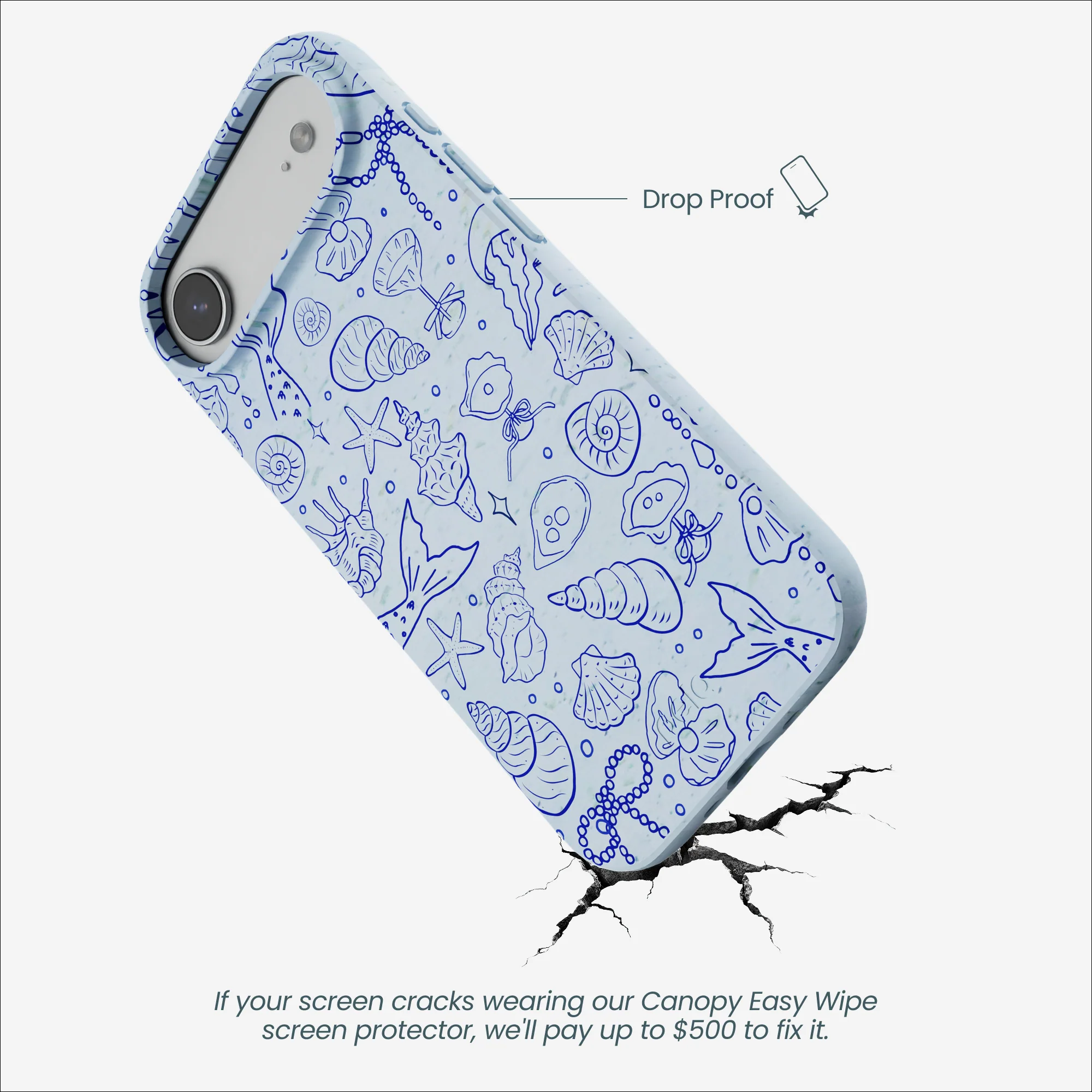 Powder Blue Ocean Charms iPhone Air Case - Image 5
