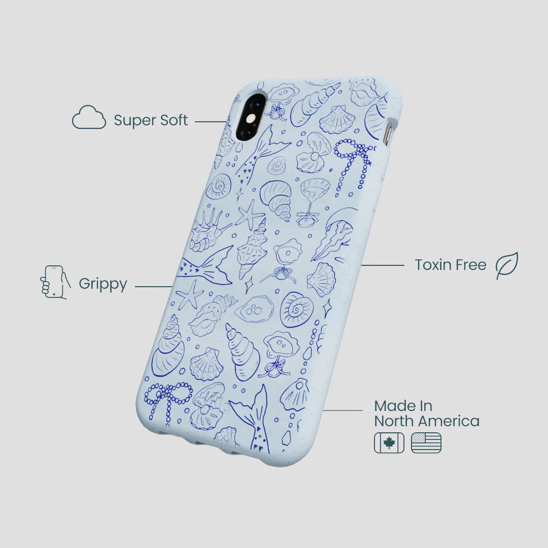 Powder Blue Ocean Charms iPhone XR Case - Image 4