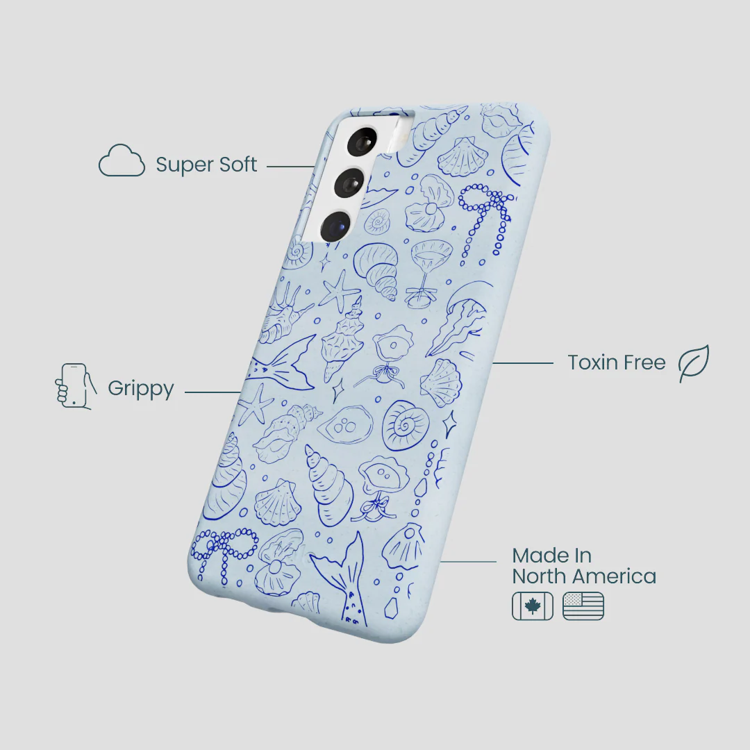 Powder Blue Ocean Charms Samsung Galaxy S21 Case - Image 4