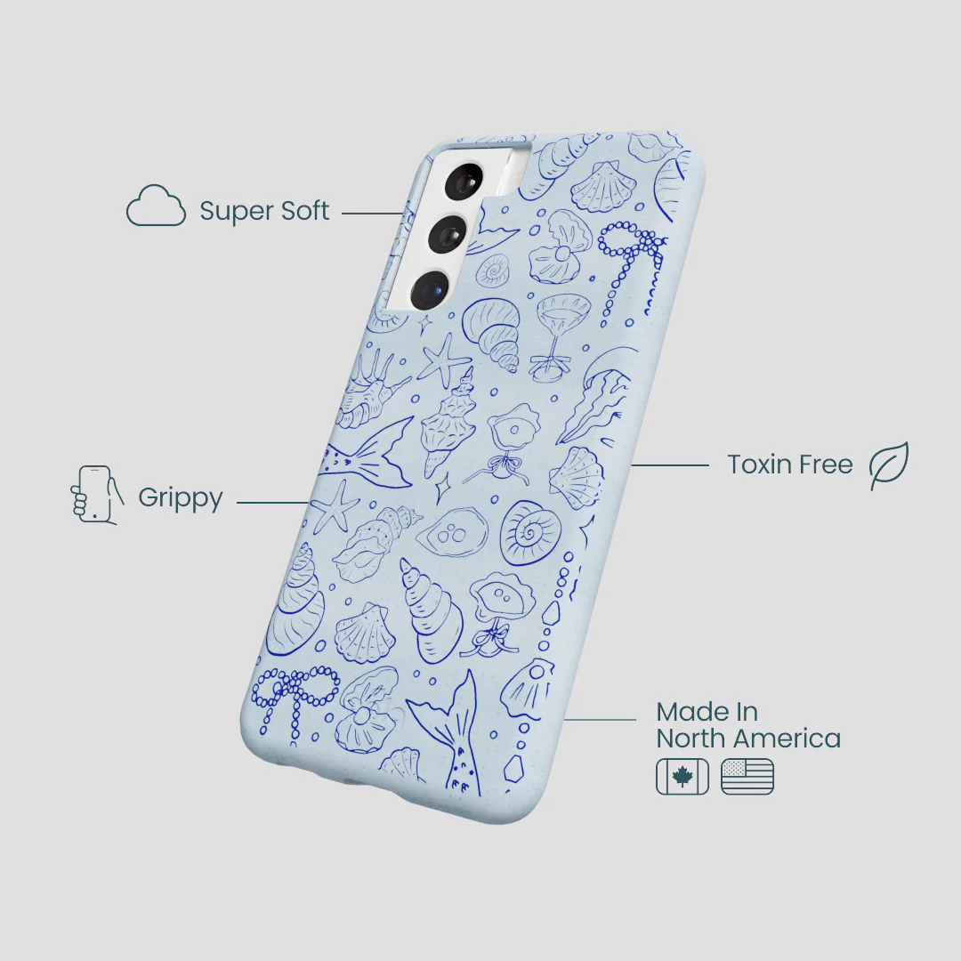 Powder Blue Ocean Charms Samsung Galaxy S22 Case - Image 4