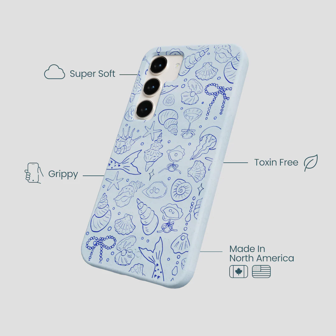 Powder Blue Ocean Charms Samsung Galaxy S23 Case - Image 4