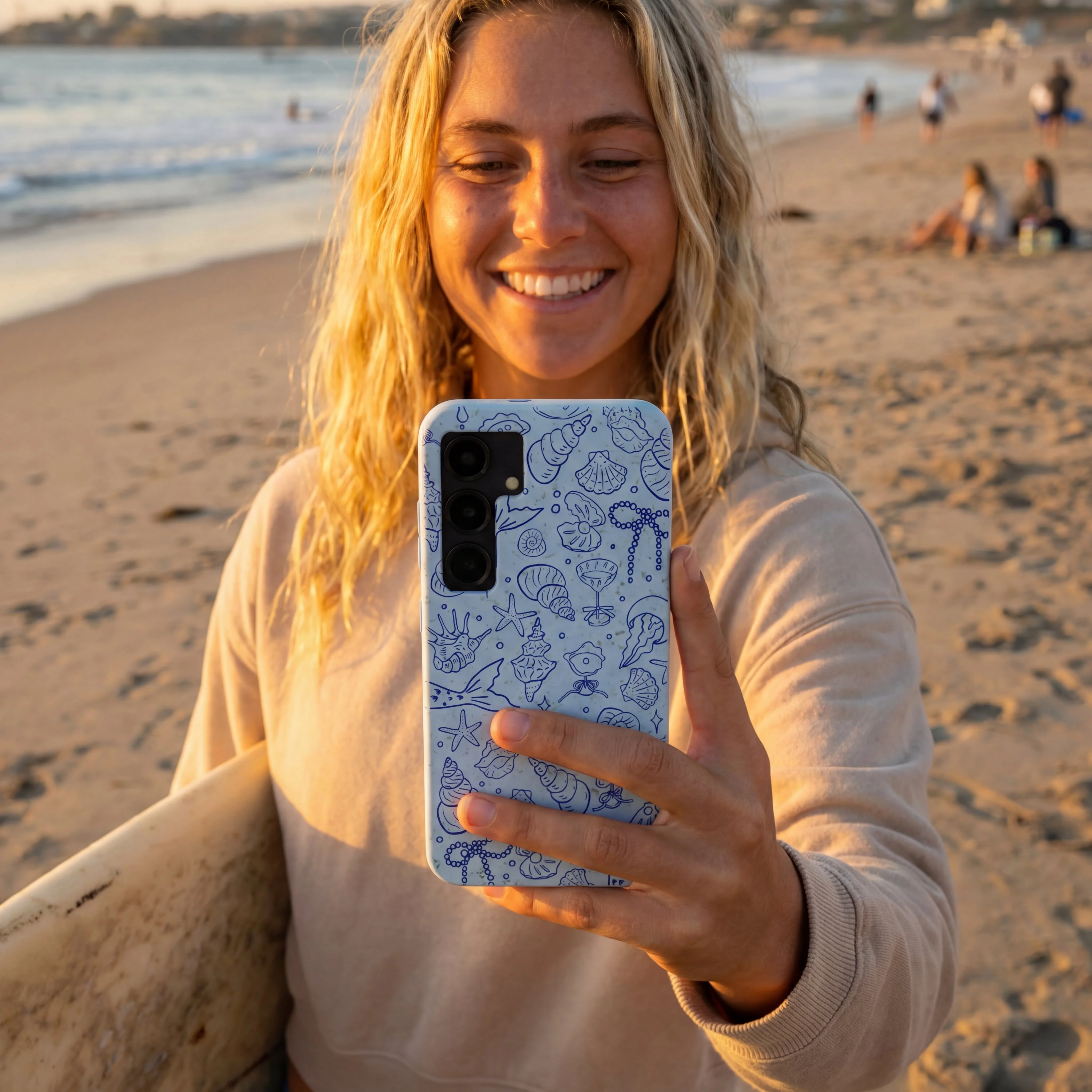 Powder Blue Ocean Charms Samsung Galaxy S24 Case - Image 2