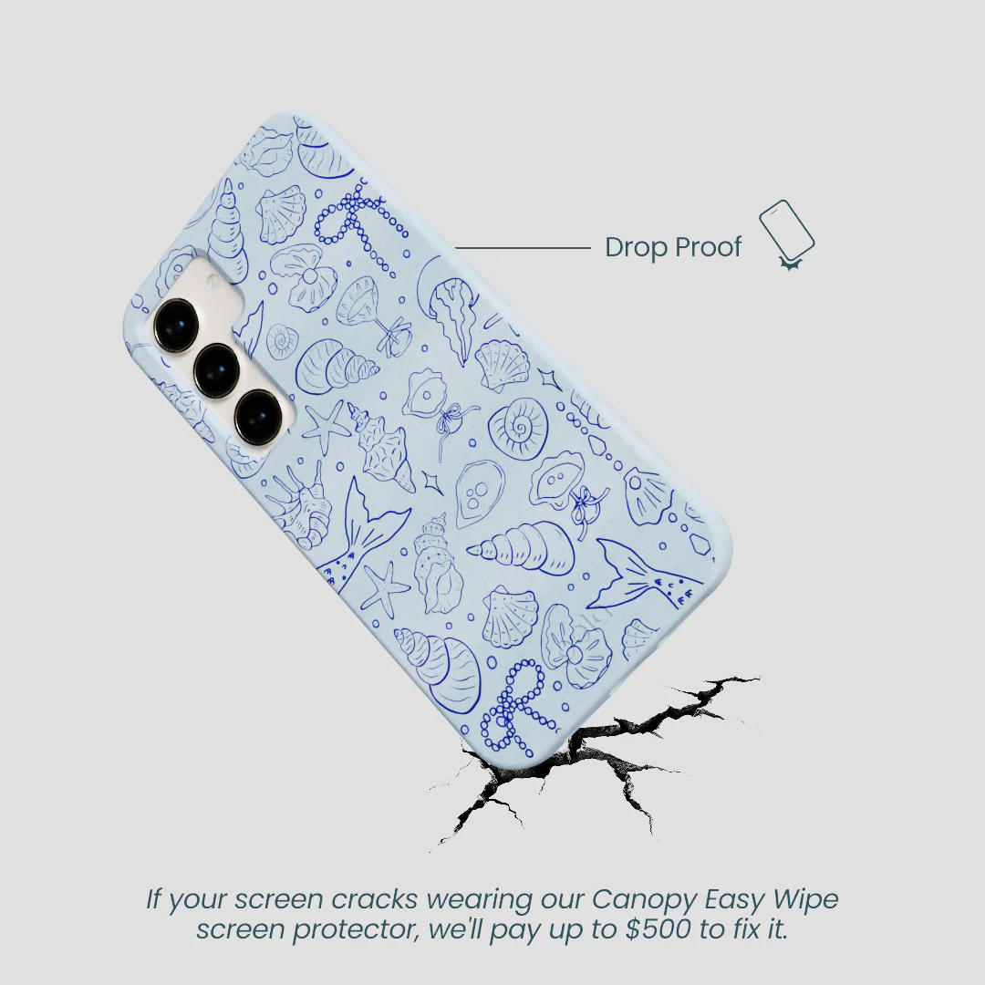 Powder Blue Ocean Charms Samsung Galaxy S24 Case - Image 5