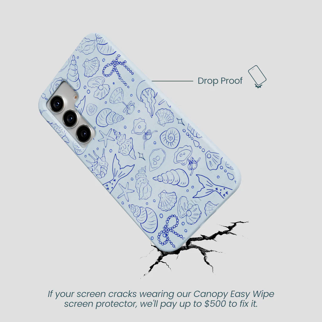 Powder Blue Ocean Charms Samsung Galaxy S25 Case - Image 5