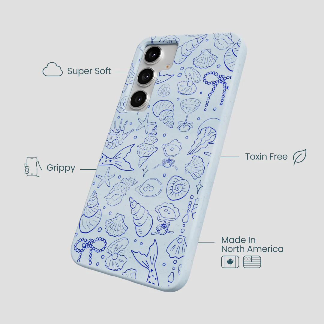 Powder Blue Ocean Charms Samsung Galaxy S25+(Plus) Case - Image 4