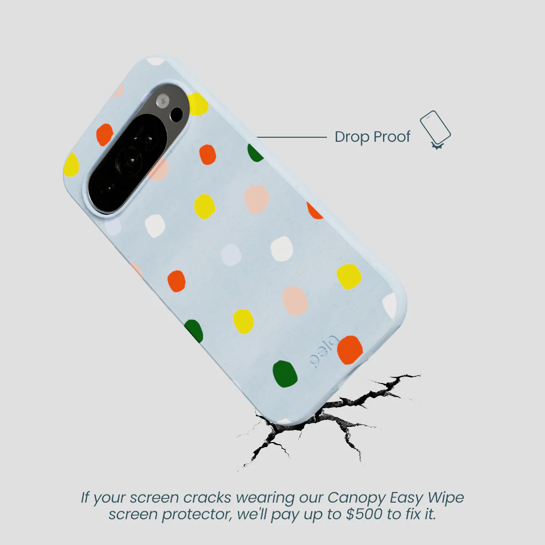 Powder Blue Rainbow Dots Google Pixel 10/10 Pro Case - Image 5