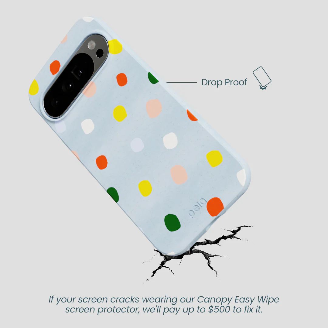 Powder Blue Rainbow Dots Google Pixel 10 Pro XL Case - Image 5