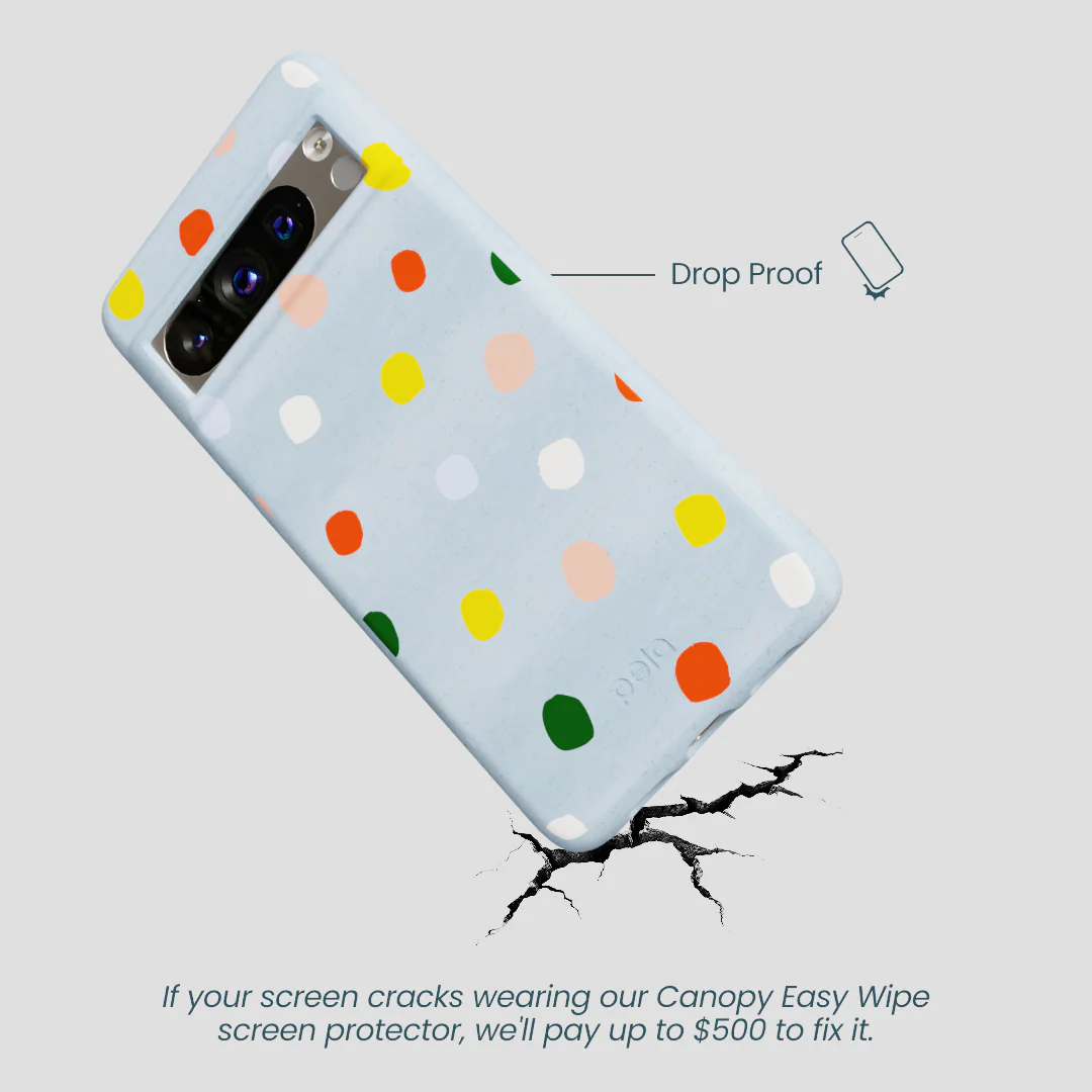 Powder Blue Rainbow Dots Google Pixel 8 Pro Case - Image 5