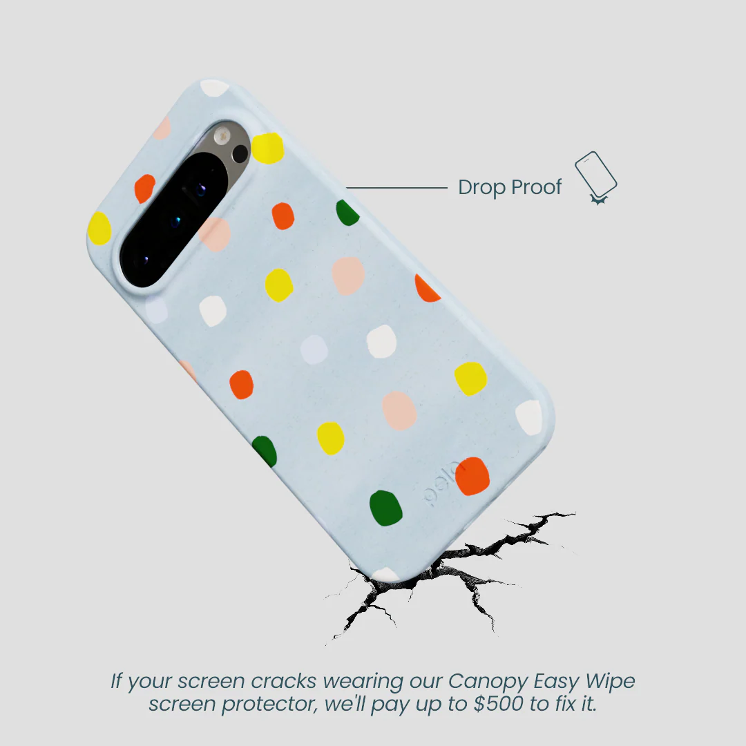 Powder Blue Rainbow Dots Google Pixel 9/9 Pro Case - Image 5