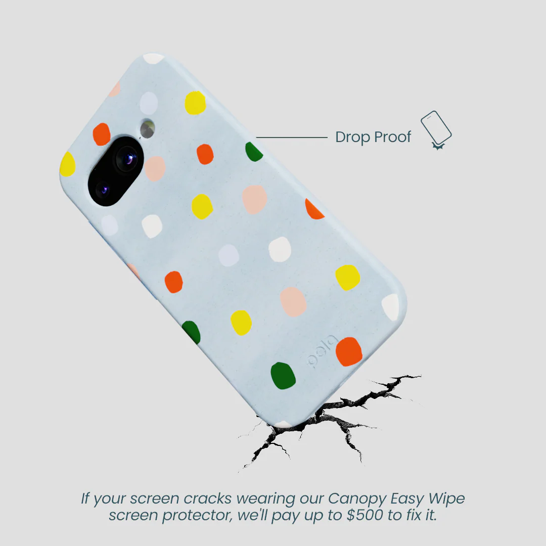 Powder Blue Rainbow Dots Google Pixel 9a Case - Image 5
