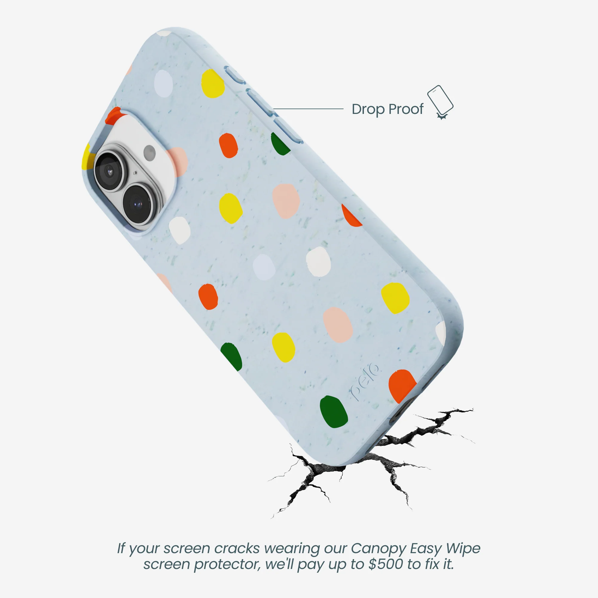Powder Blue Rainbow Dots iPhone 17 Case - Image 5