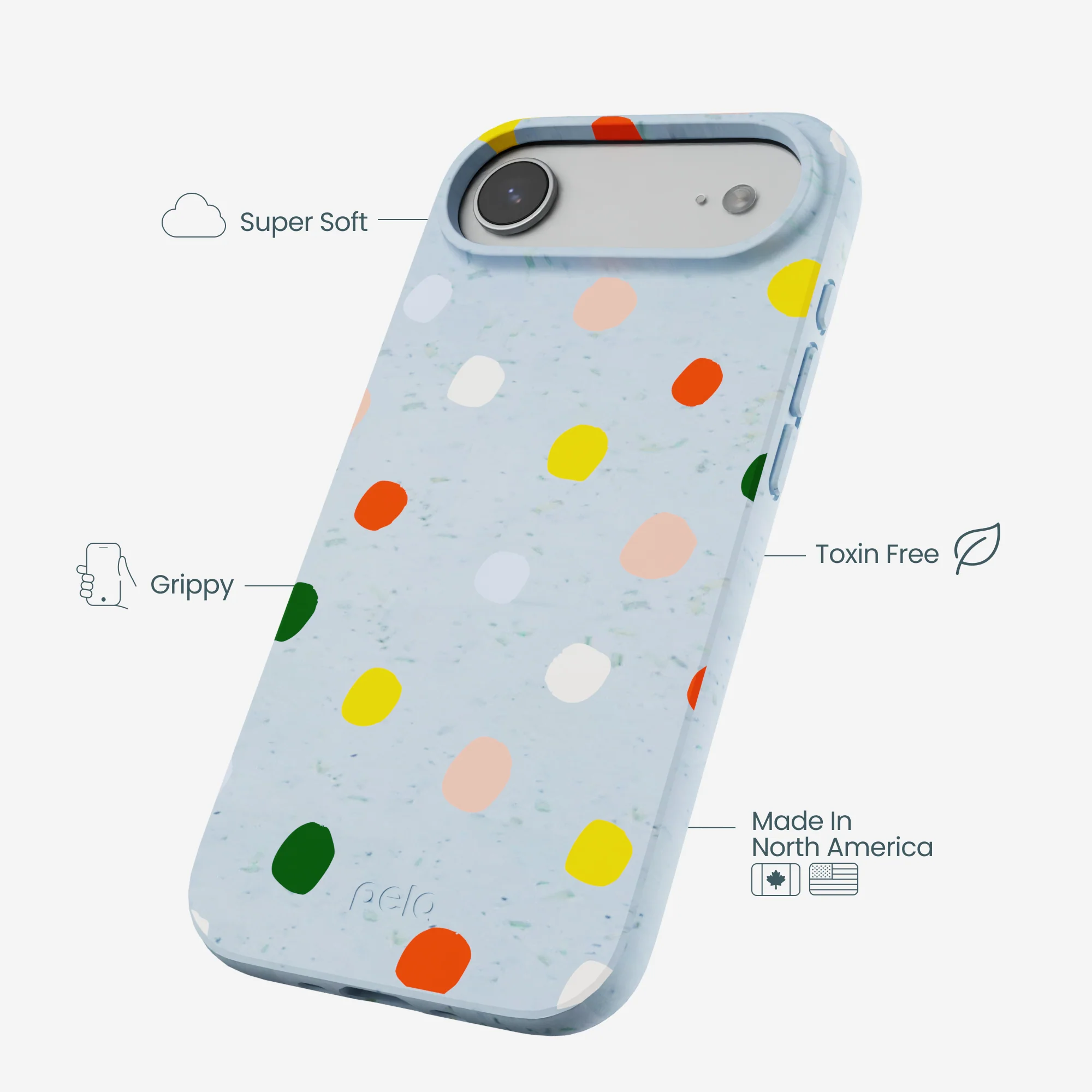 Powder Blue Rainbow Dots iPhone Air Case - Image 4