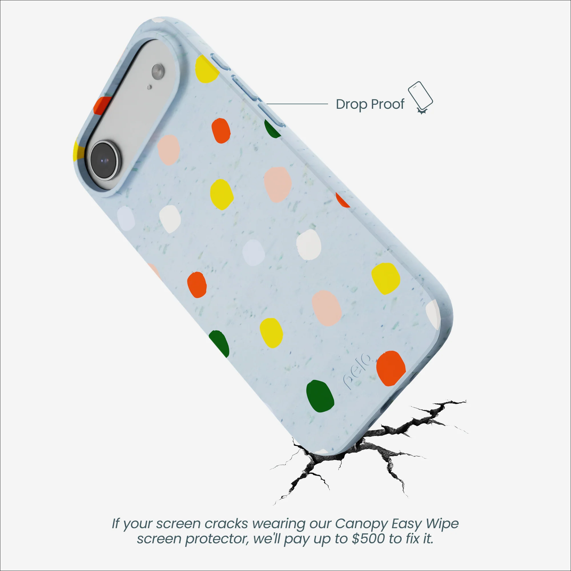 Powder Blue Rainbow Dots iPhone Air Case - Image 5