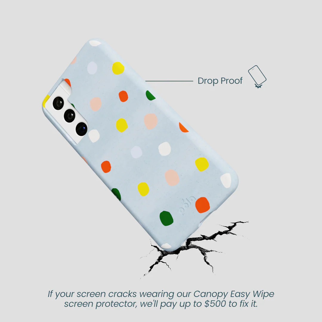 Powder Blue Rainbow Dots Samsung Galaxy S21 Case - Image 5
