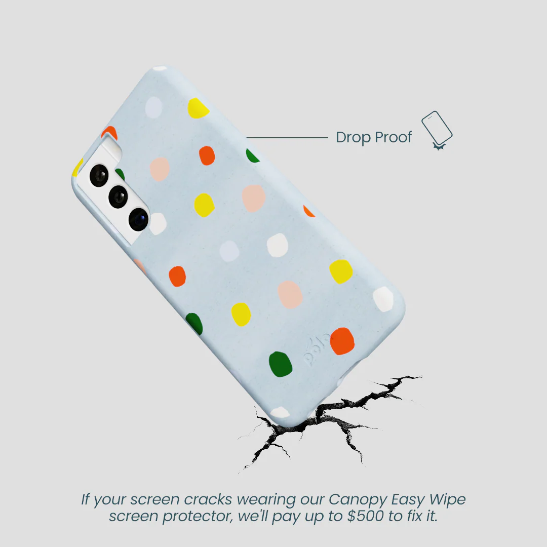 Powder Blue Rainbow Dots Samsung Galaxy S22 Case - Image 5