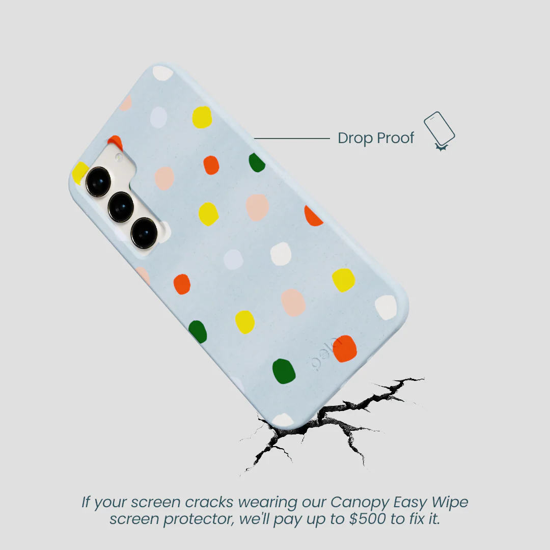 Powder Blue Rainbow Dots Samsung Galaxy S23 Case - Image 5