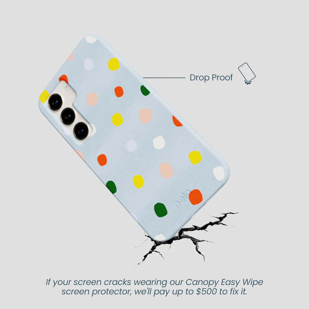 Powder Blue Rainbow Dots Samsung Galaxy S24 Case - Image 5