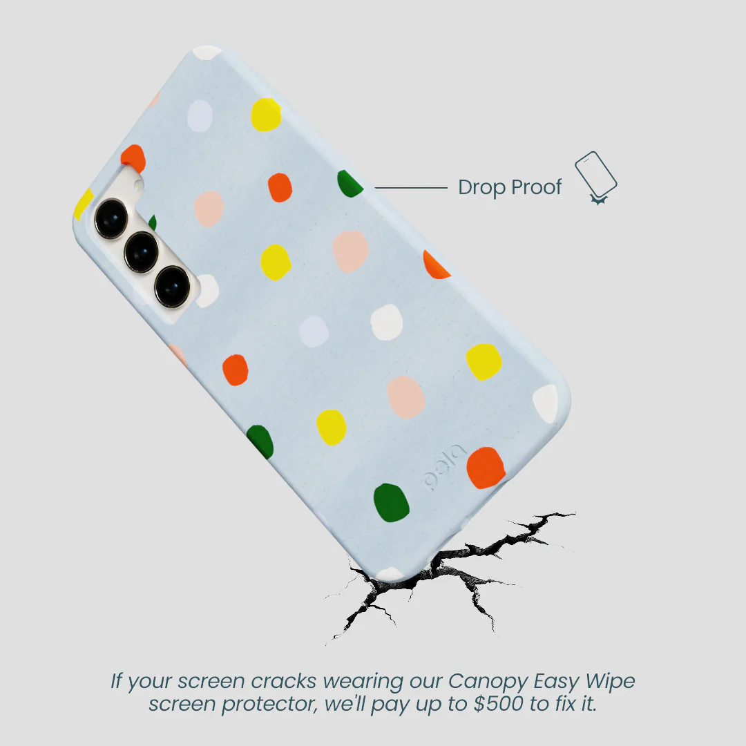 Powder Blue Rainbow Dots Samsung Galaxy S24+(Plus) Case - Image 5