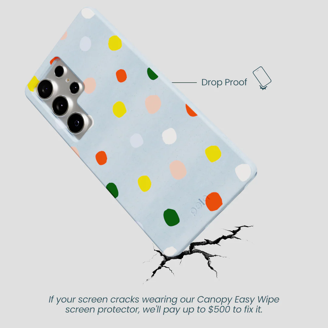 Powder Blue Rainbow Dots Samsung Galaxy S25 Ultra Case - Image 5