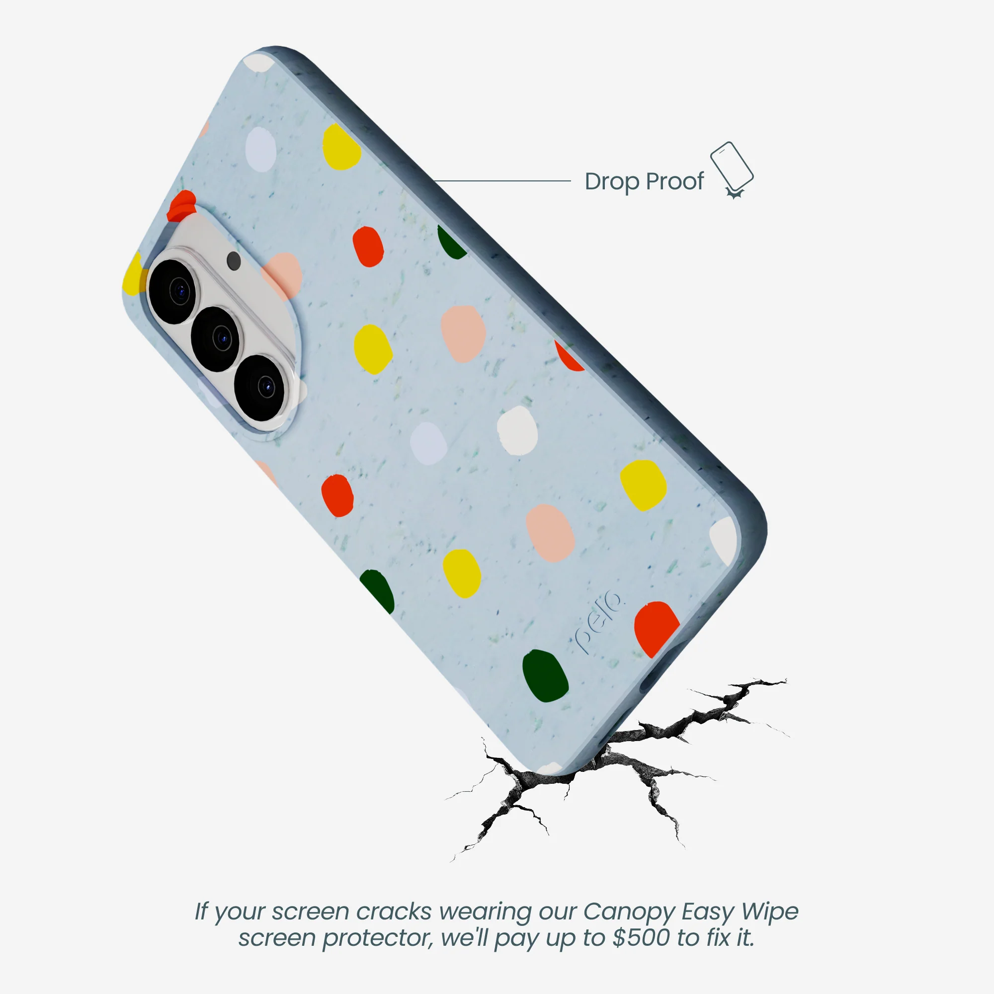 Powder Blue Rainbow Dots Samsung Galaxy S26 Case - Image 5