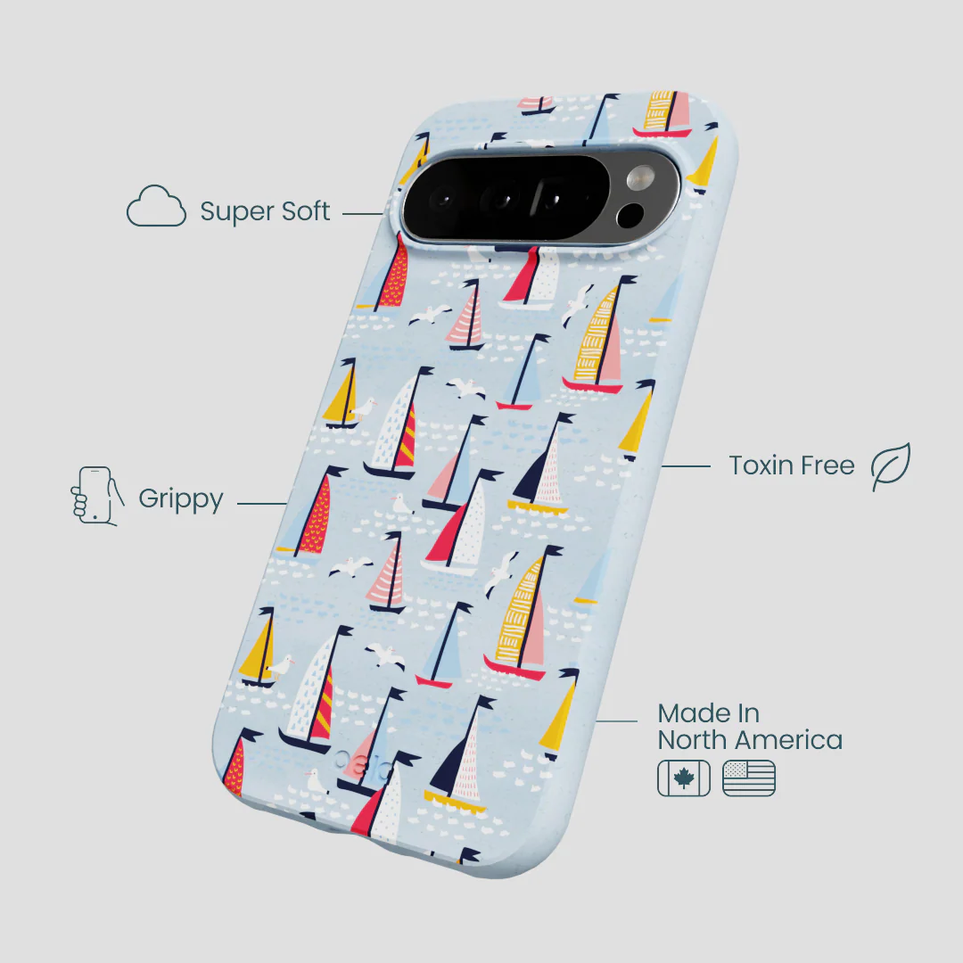 Powder Blue Sails and Seagulls Google Pixel 10 Pro XL Case - Image 3