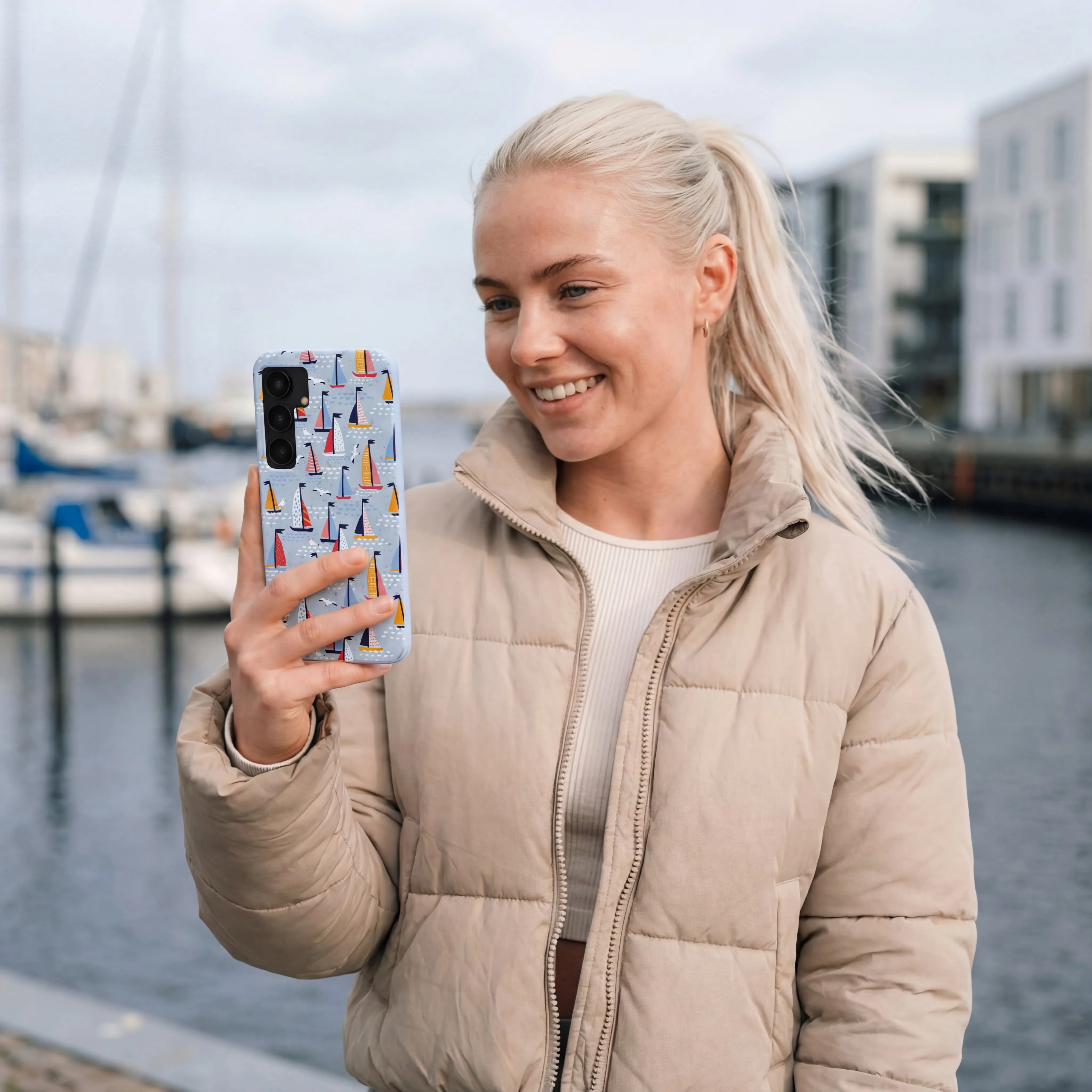 Powder Blue Sails and Seagulls Google Pixel 10a Case - Image 5