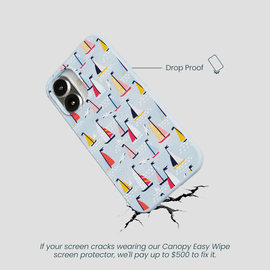 Powder Blue Sails and Seagulls iPhone 16 Case - Image 5