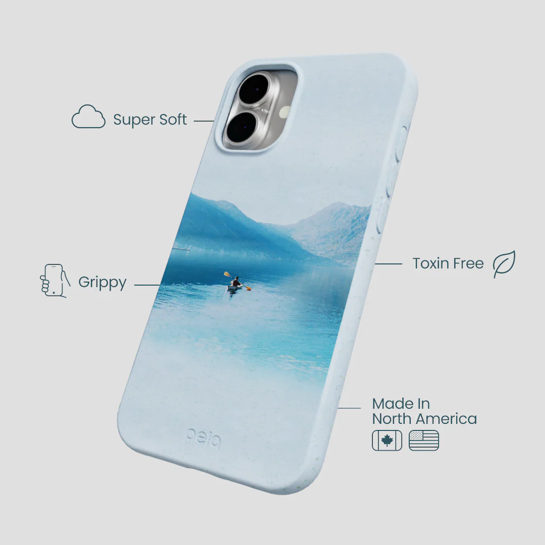 Powder Blue Serene iPhone 16 Plus Case - Image 4