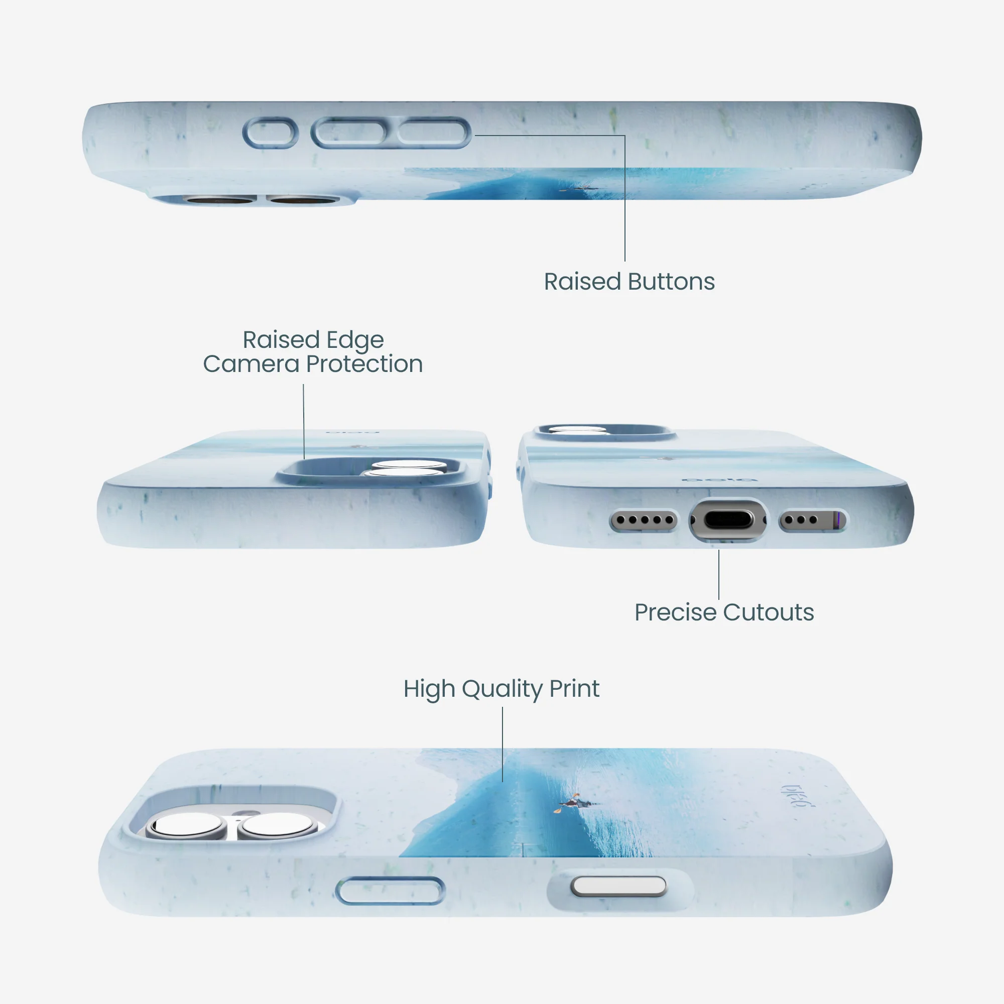 Powder Blue Serene iPhone 17 Case - Image 3