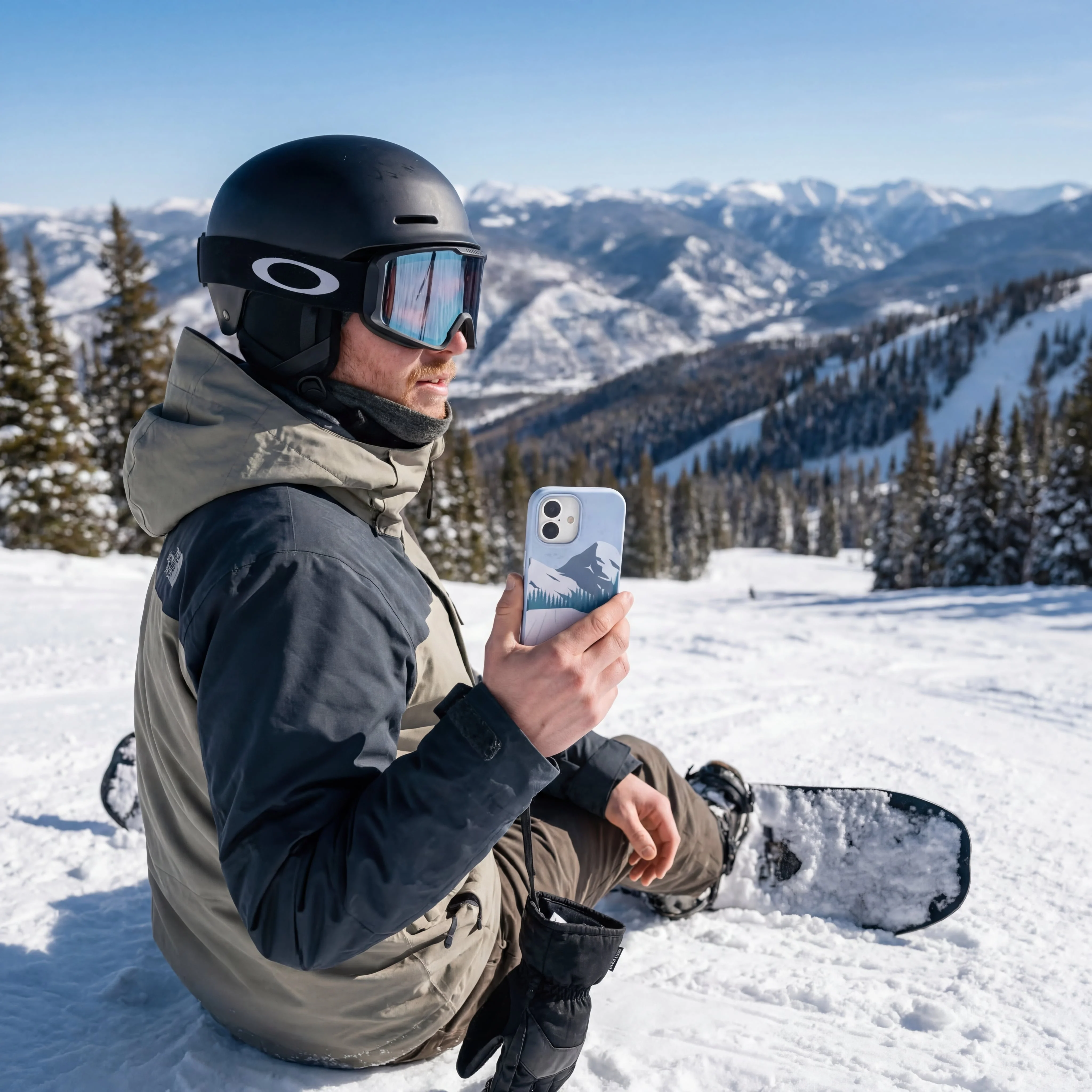 Powder Blue Shredding Peaks iPhone 16e/17e Case - Image 2