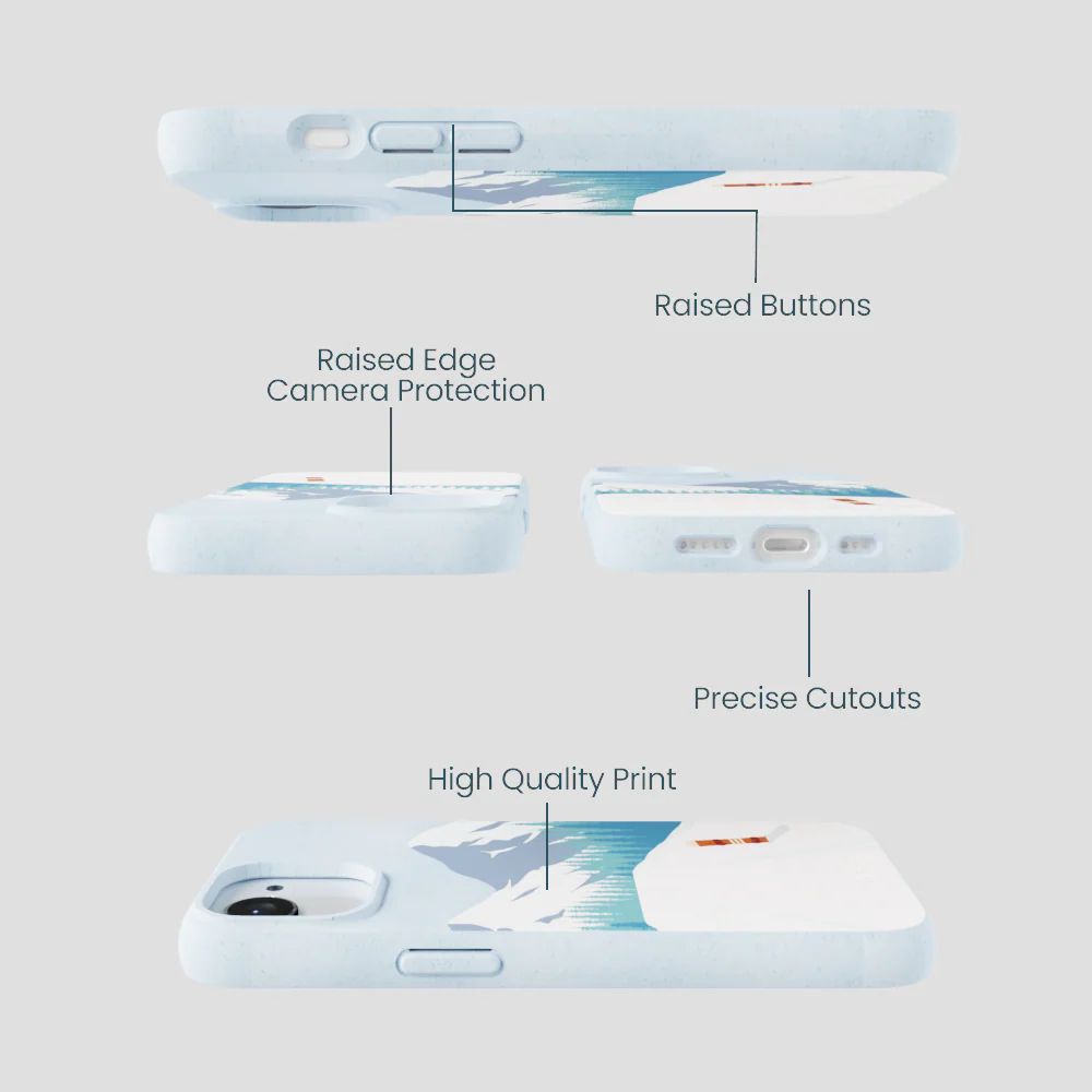 Powder Blue Shredding Peaks iPhone 16e/17e Case - Image 3