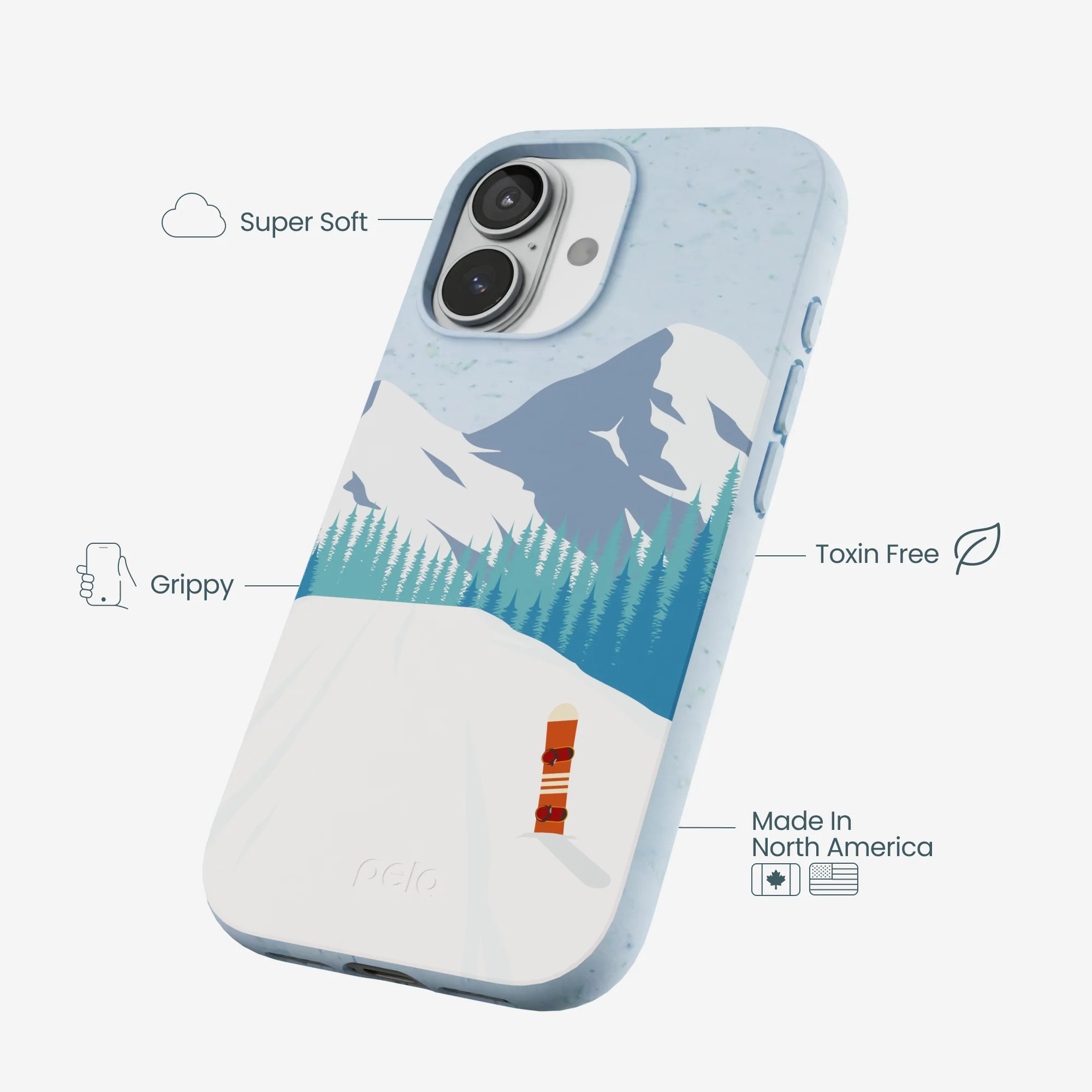 Powder Blue Shredding Peaks iPhone 17 Case - Image 4