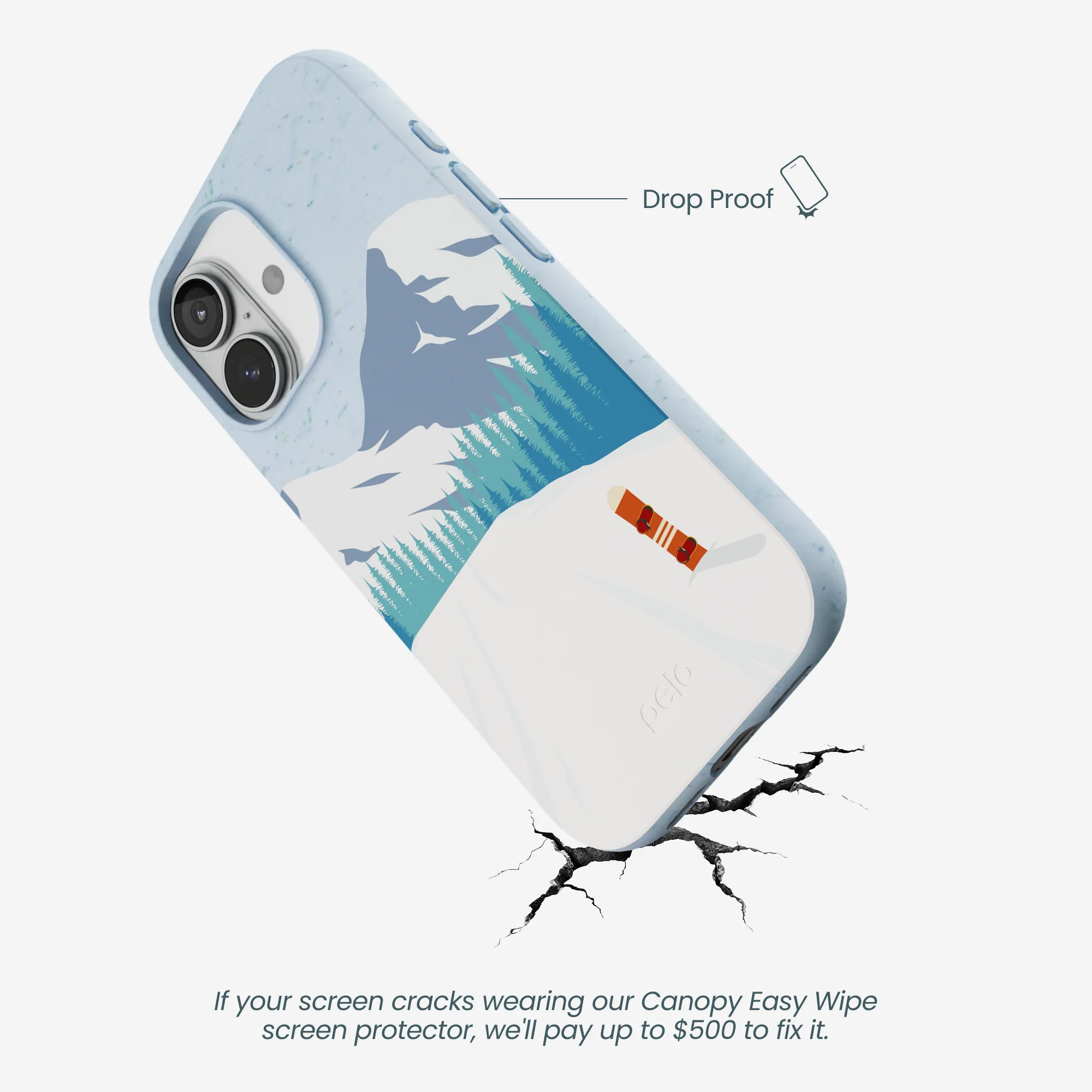 Powder Blue Shredding Peaks iPhone 17 Case - Image 5