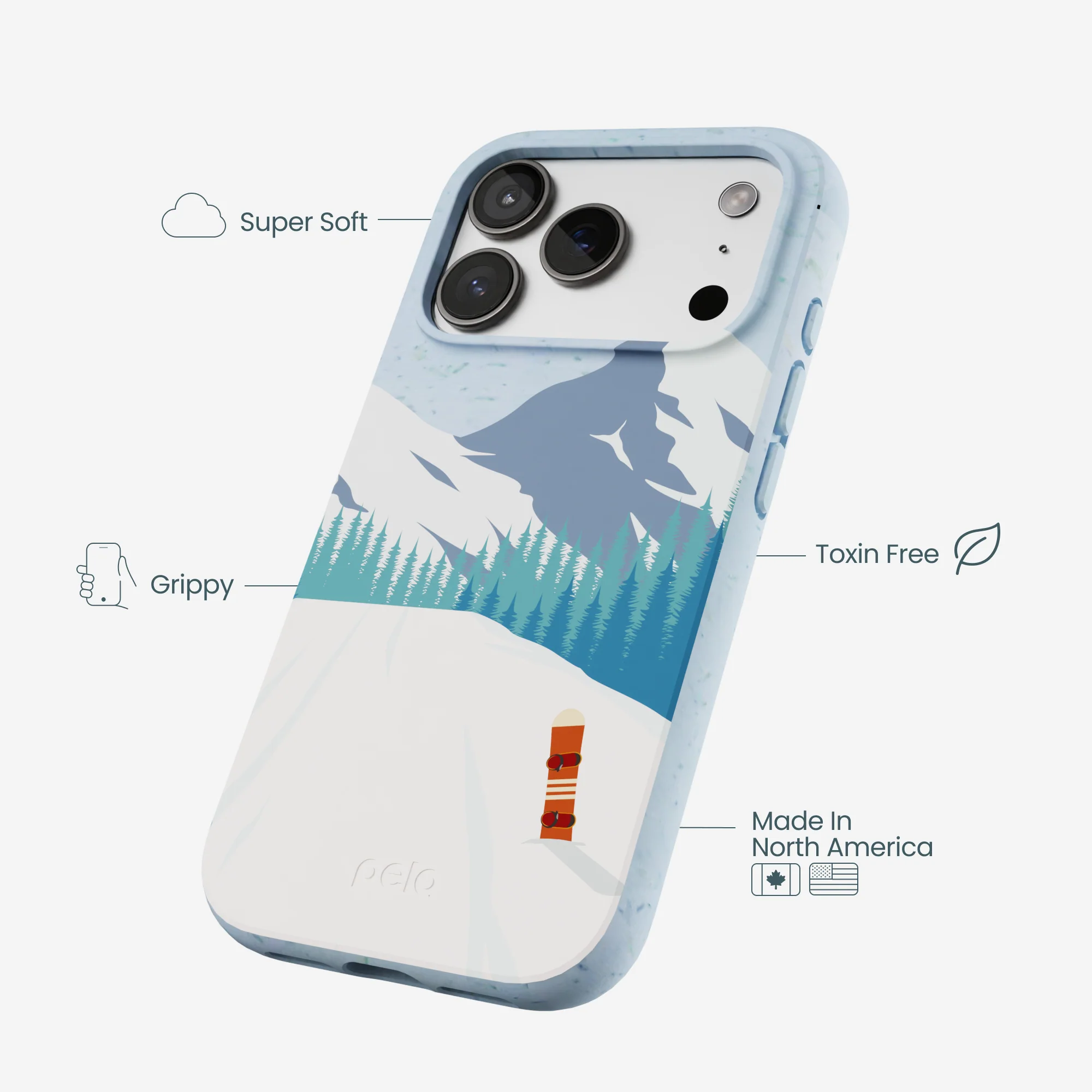Powder Blue Shredding Peaks iPhone 17 Pro Case - Image 4