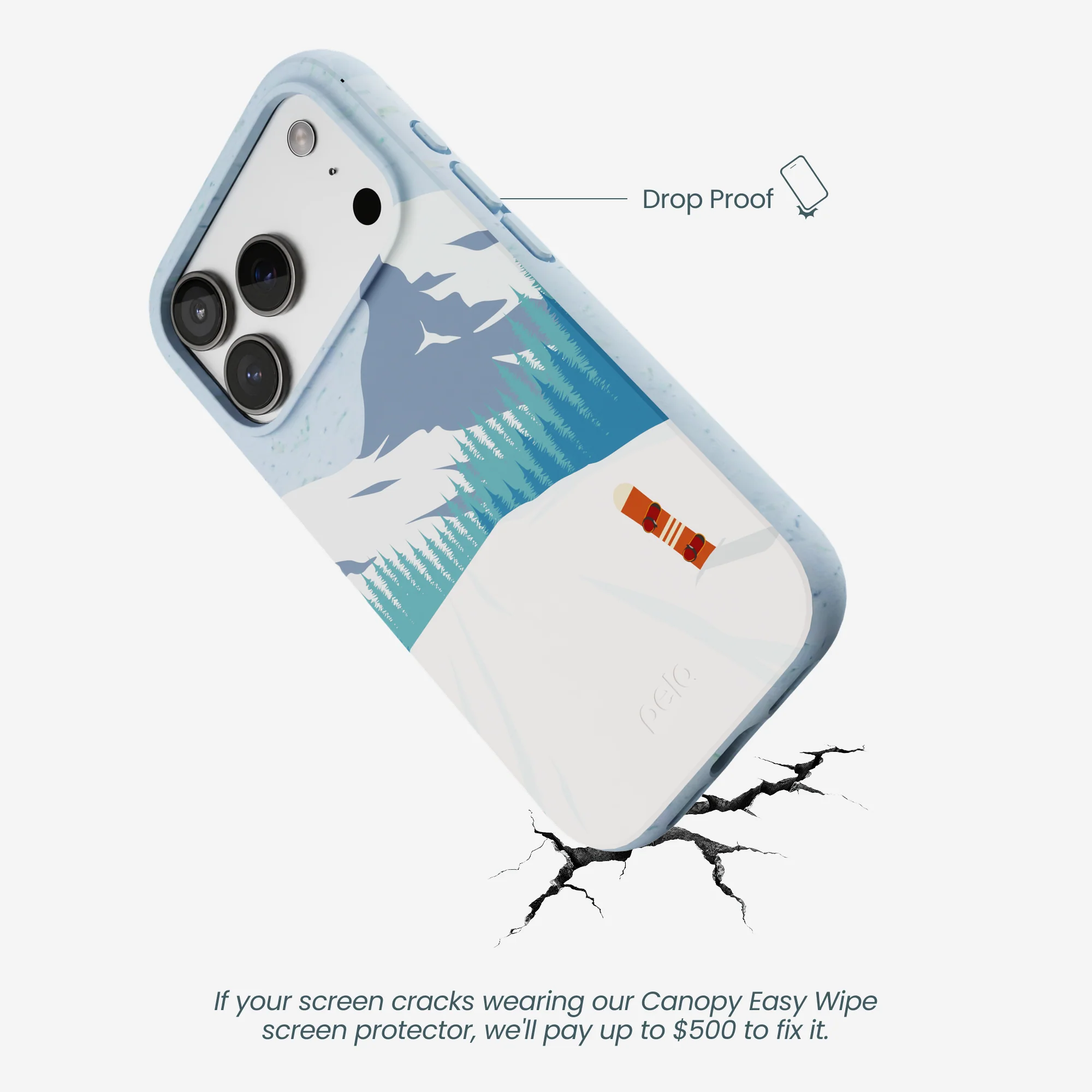 Powder Blue Shredding Peaks iPhone 17 Pro Case - Image 5