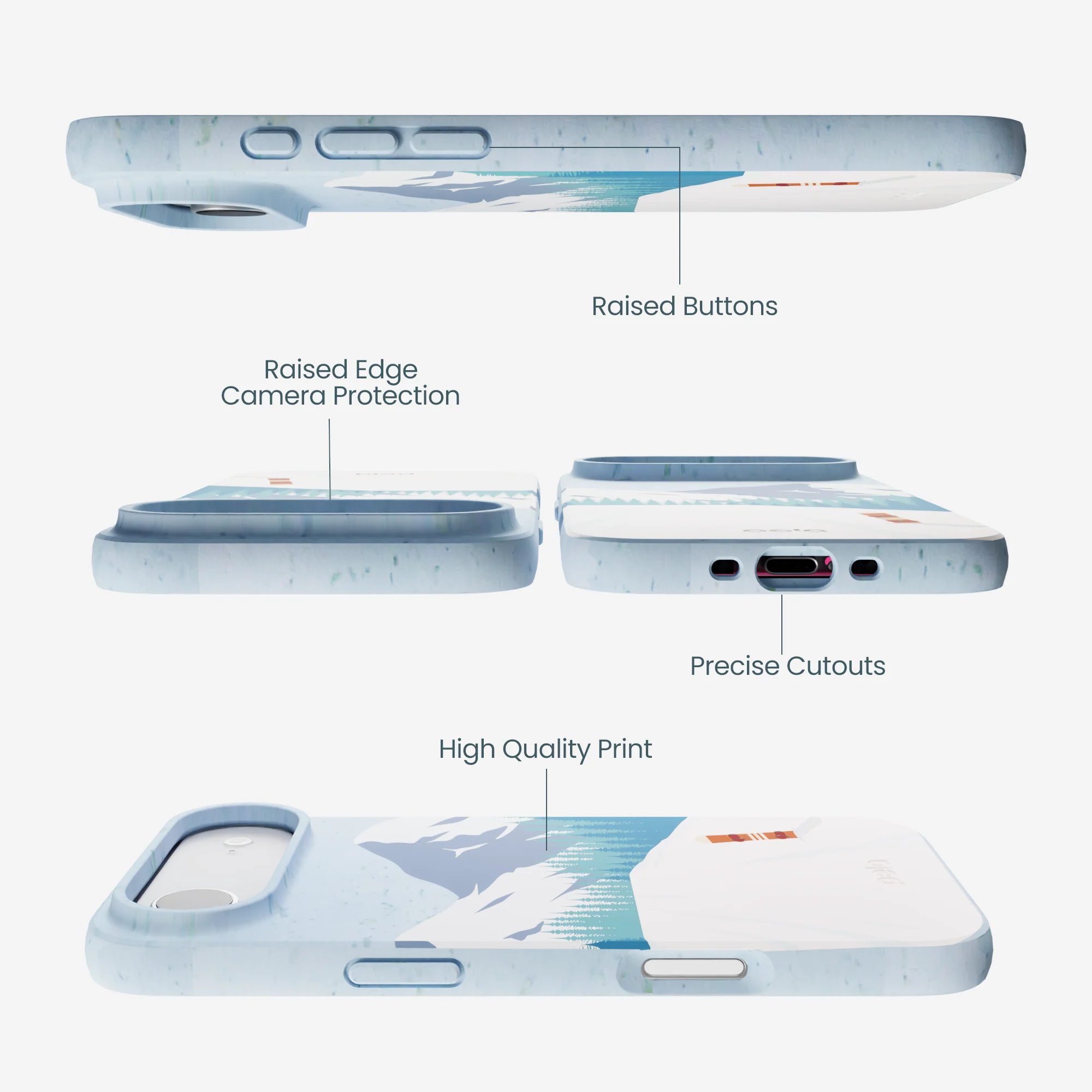 Powder Blue Shredding Peaks iPhone Air Case - Image 3