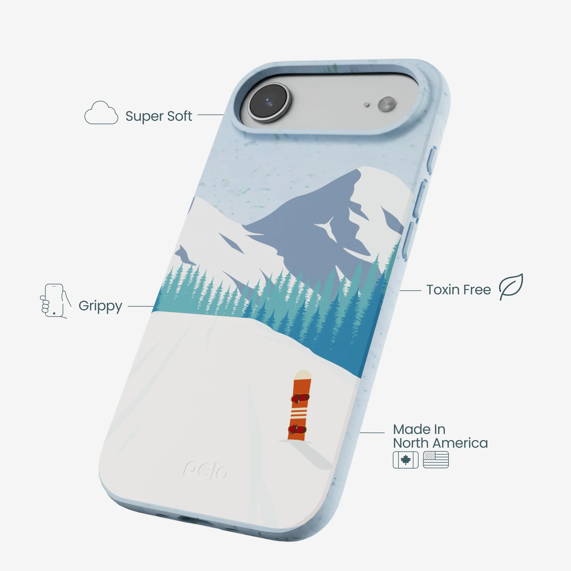 Powder Blue Shredding Peaks iPhone Air Case - Image 4