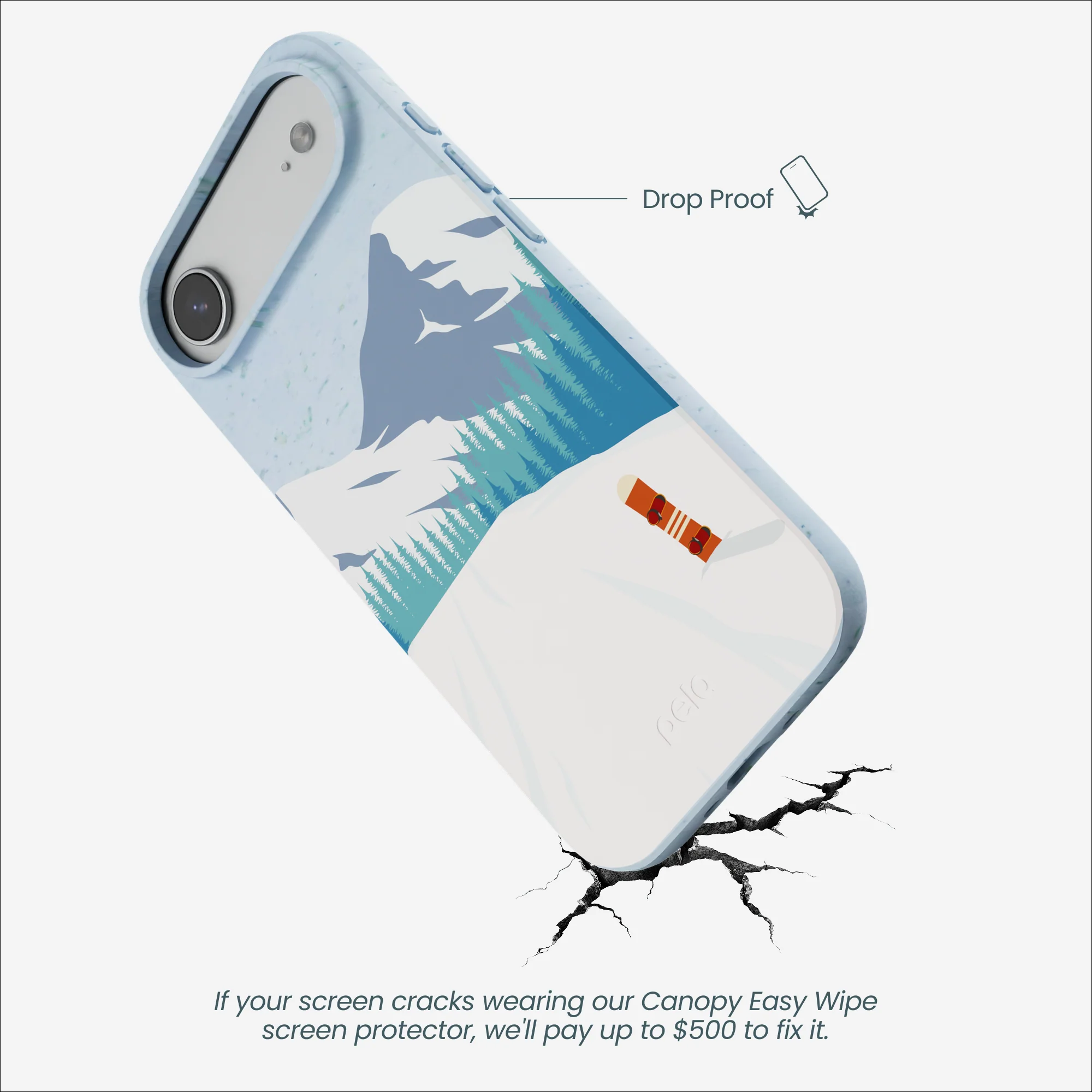 Powder Blue Shredding Peaks iPhone Air Case - Image 5