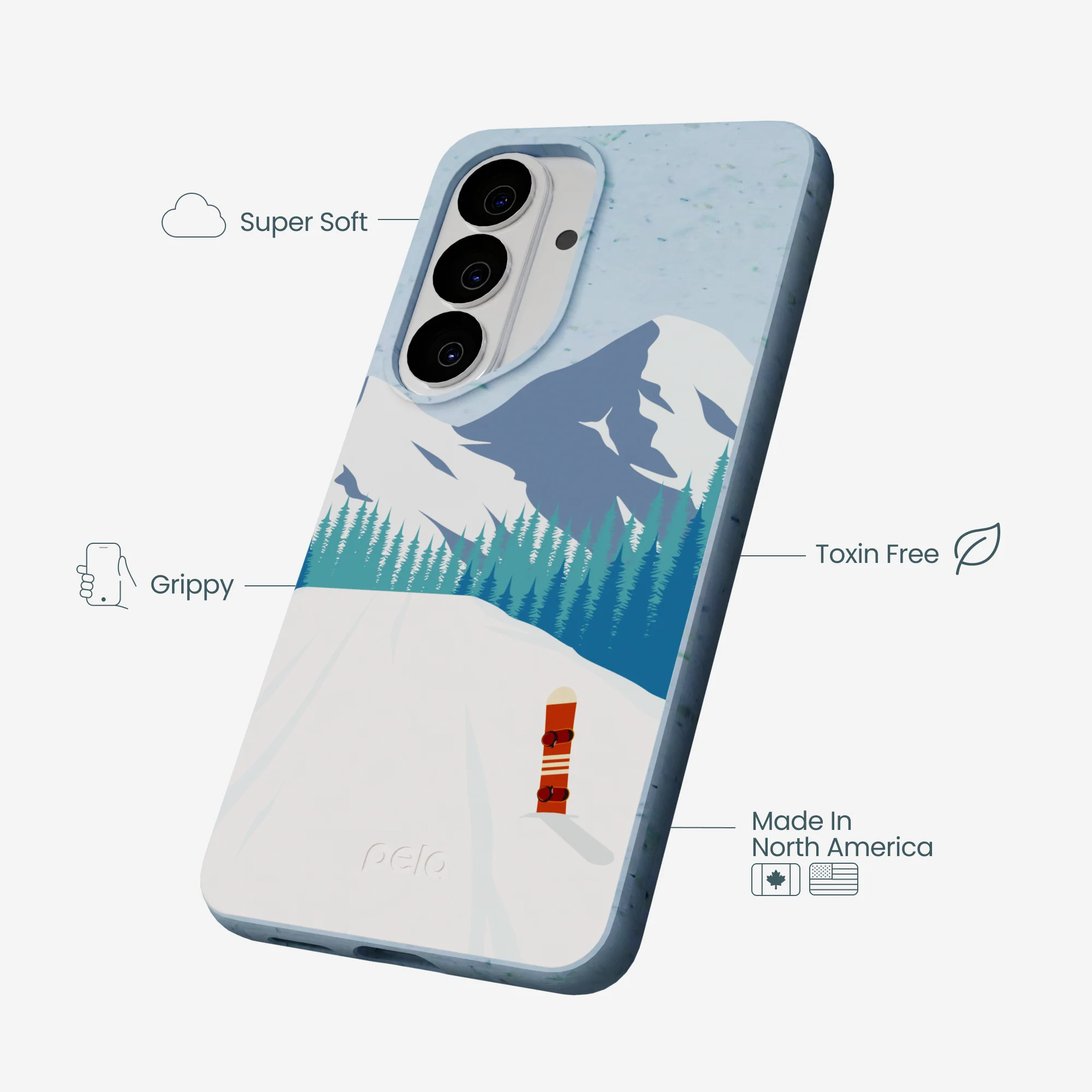 Powder Blue Shredding Peaks Samsung Galaxy S26 Case - Image 3