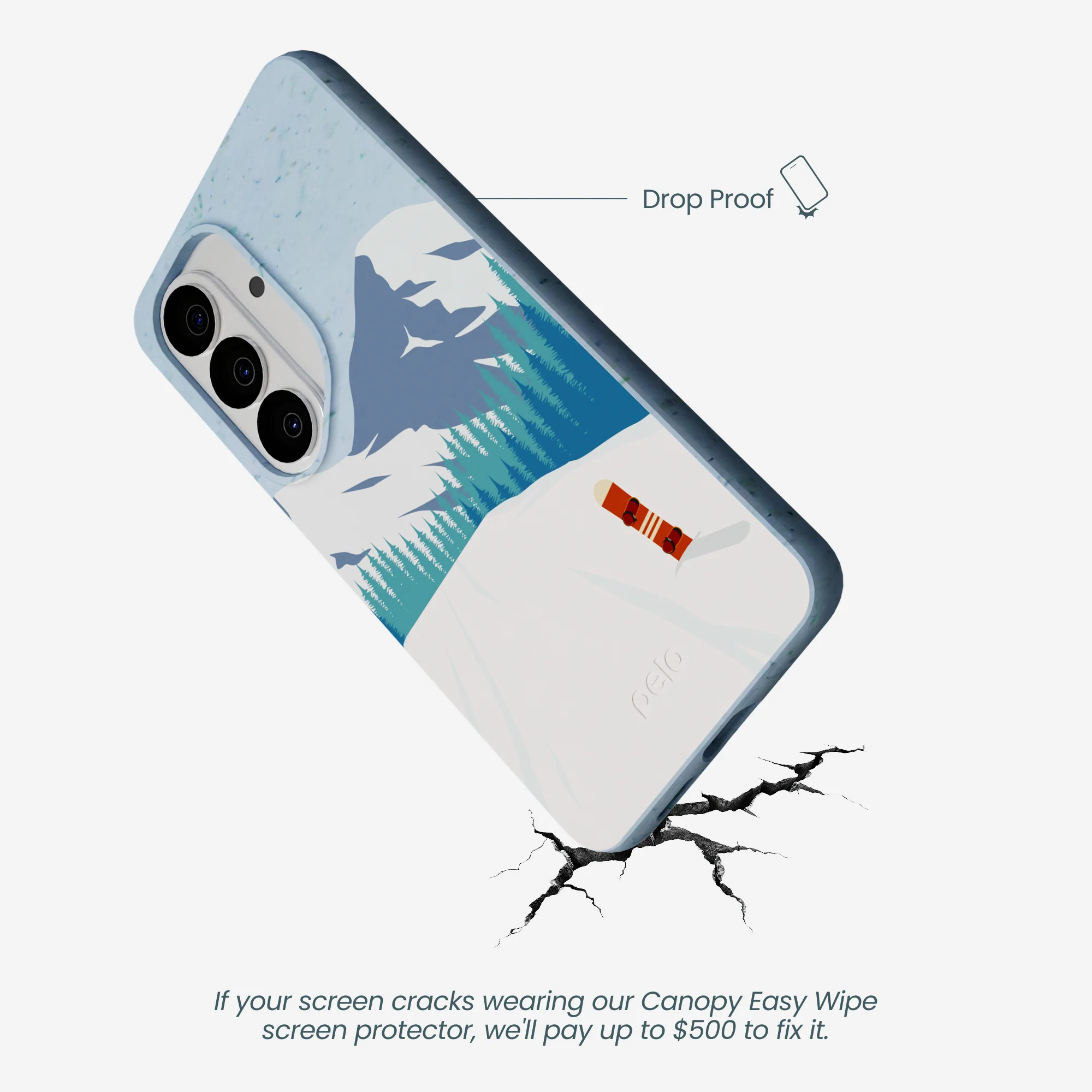Powder Blue Shredding Peaks Samsung Galaxy S26 Case - Image 4
