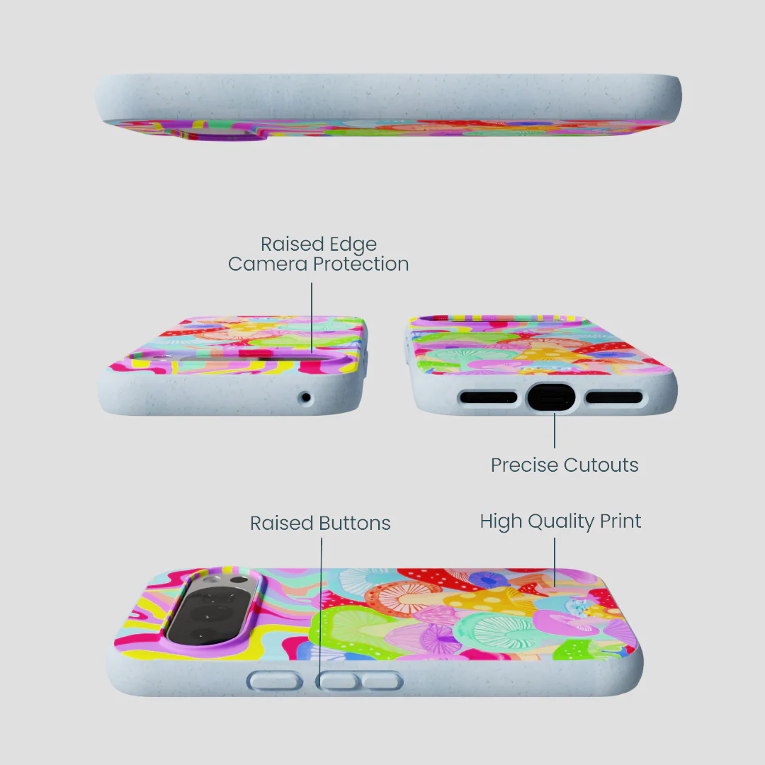 Powder Blue Shroom Spiral Google Pixel 10/10 Pro Case - Image 2