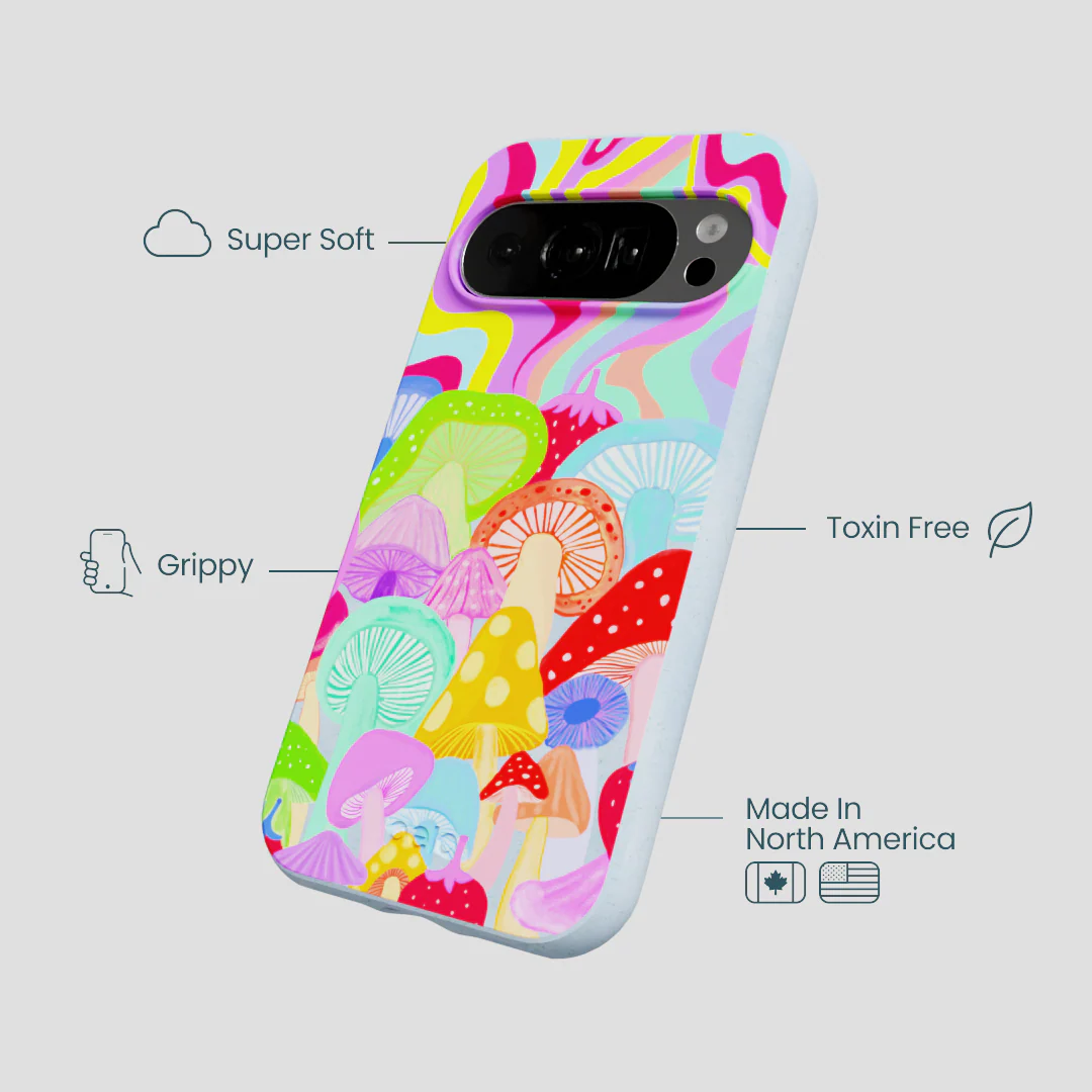 Powder Blue Shroom Spiral Google Pixel 10/10 Pro Case - Image 3