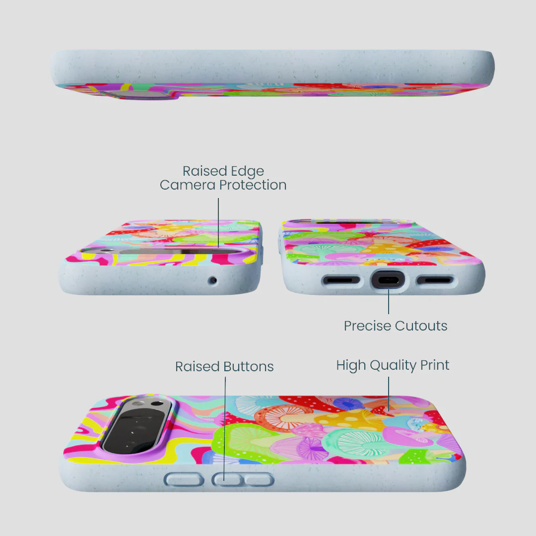 Powder Blue Shroom Spiral Google Pixel 10 Pro XL Case - Image 2