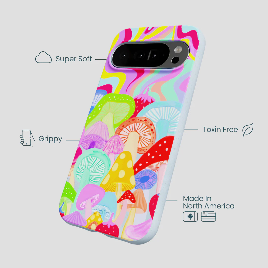 Powder Blue Shroom Spiral Google Pixel 10 Pro XL Case - Image 3