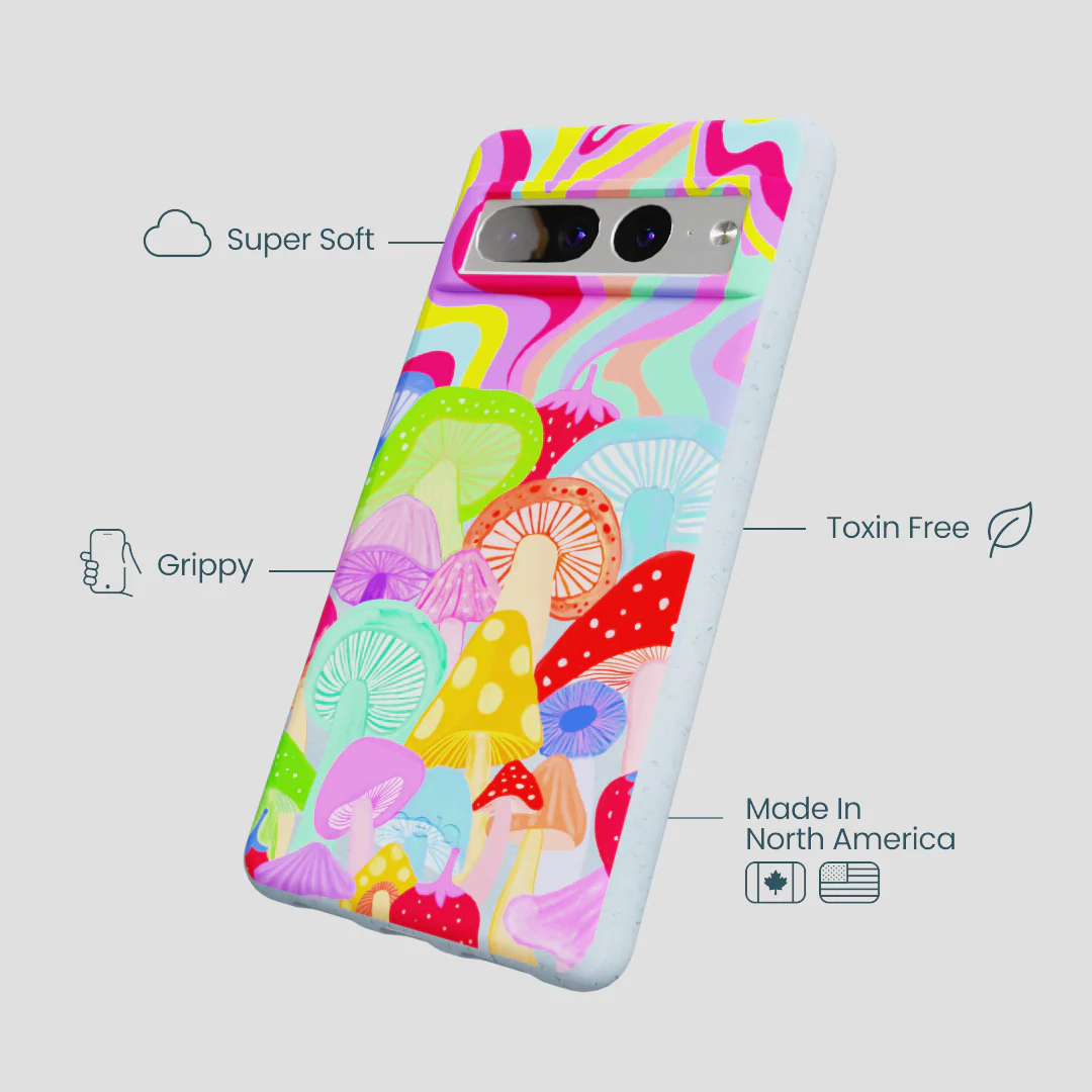 Powder Blue Shroom Spiral Google Pixel 7 Pro Case - Image 3